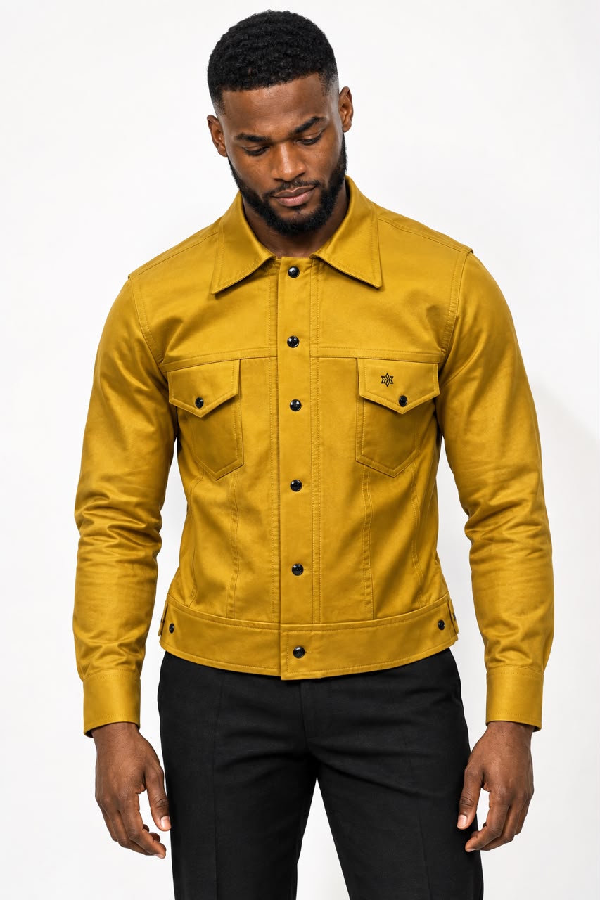 Veste chemise jaune moutarde – Collection Dotou