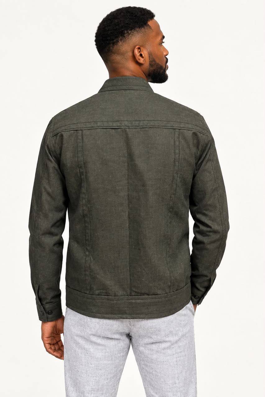Veste chemise vert kaki – Collection Dotou - lookbook