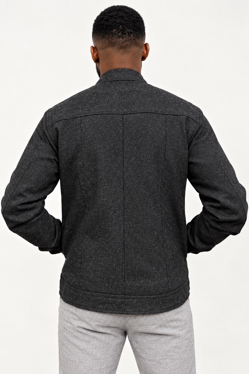 Veste chemise gris anthracite – Collection Dotou - lookbook