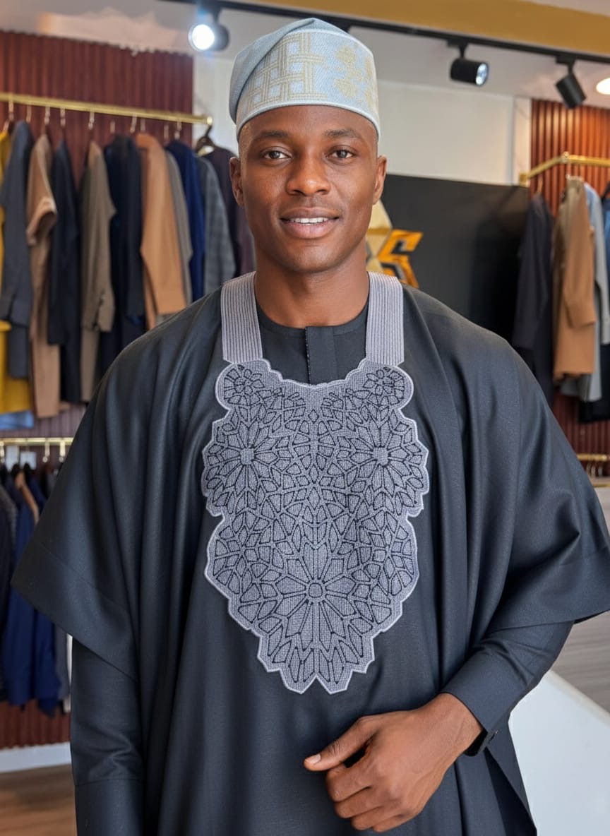 Agbada Cristal à broderie