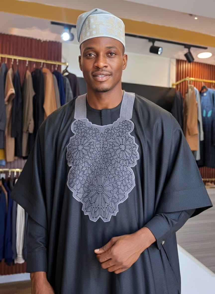 Agbada Cristal à broderie - vue détaillée